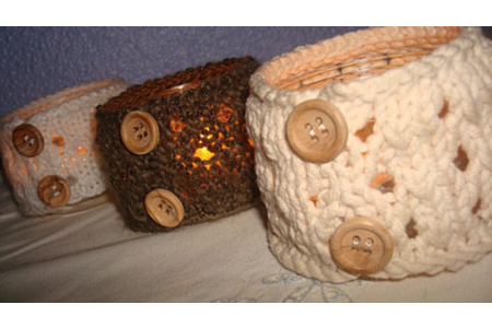 Bougeoirs de Noel  - Laine - 10doigts.fr