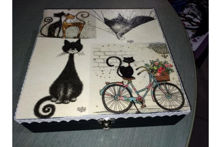 boîte à bijoux - Vernis collage papiers, serviettes - 10doigts.fr