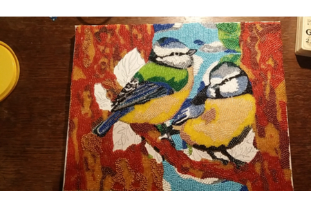 Mésanges bleues dans l'arbre. - Cadres - 10doigts.fr