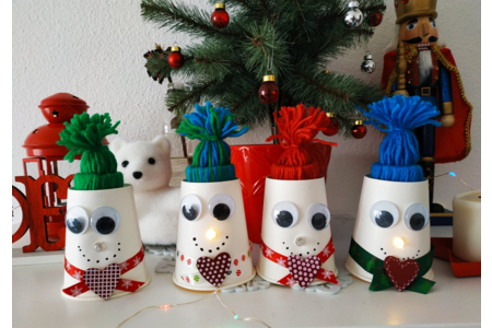 Bonhomme de neige lumineux - Bougies - 10doigts.fr