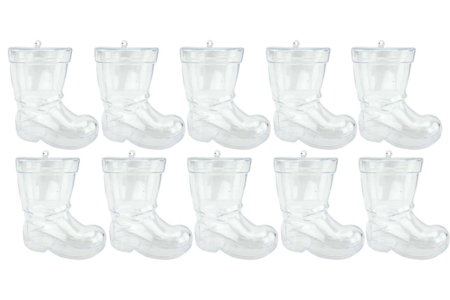 10 Bottes en plastique transparent  - Formes à garnir - Plastique – 10doigts.fr