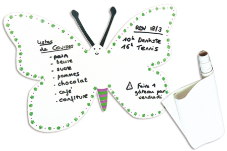 Tableau blanc auto-adhésif, effaçable à sec - Ardoises et Tableaux – 10doigts.fr