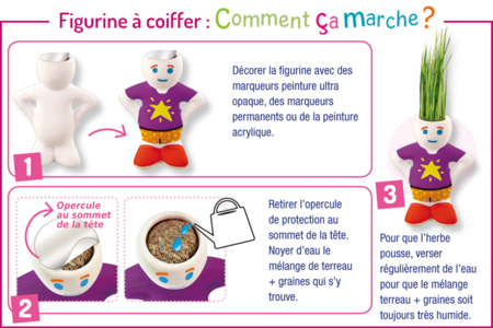 Bonhomme tête d'herbe en porcelaine - Supports en céramique à décorer – 10doigts.fr
