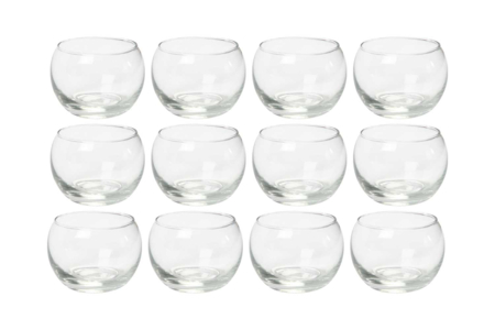 12 Photophores boule en verre  - Supports en Verre – 10doigts.fr