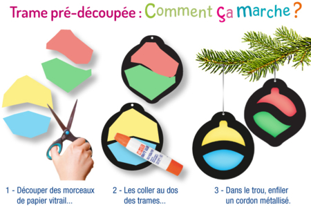 Set de 4 trames vitrail pré-découpées : Comment ça marche ? - 10doigts.fr