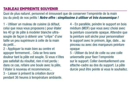 Tableau empreinte souvenir d'une main ou d'un pied d'enfant - Activités manuelles moins de 3 ans – 10doigts.fr
