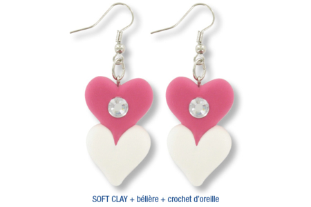 Crochet d'oreille décoré avec de la pâte à modeler SOFT CLAY - Activités manuelles fête des mères – 10doigts.fr