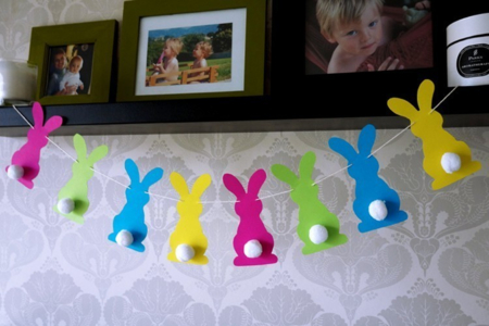 Guirlande Lapins de Pâques - Activités manuelles DIY Pâques – 10doigts.fr