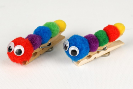 Pince à linge mémo Chenille - Activités manuelles animaux – 10doigts.fr