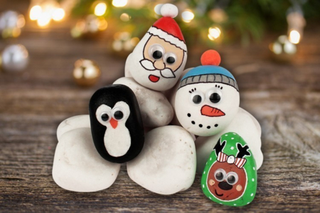 Peinture sur galets Noël - Activités manuelles peinture – 10doigts.fr