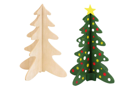 2 sapin en bois à emboiter - Objets en bois Noël – 10doigts.fr