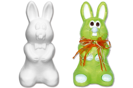 Lapin en polystyrène 25 cm - Polystyrène - Supports à décorer – 10doigts.fr