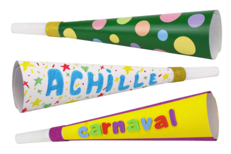 Trompettes blanches à décorer - Instruments de musique – 10doigts.fr