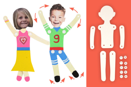 Silhouettes articulées à personnaliser - Supports en papier – 10doigts.fr