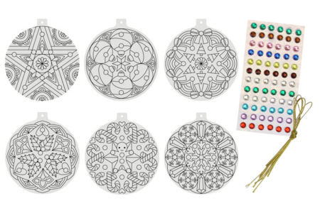 Boules de Noël Mandala à colorier - Kits créatifs de Noël pour les enfants – 10doigts.fr