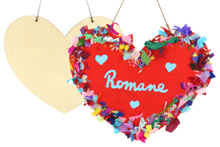 Grand coeur en bois à suspendre - Plaque de porte – 10doigts.fr