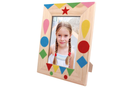 Stickers en feutrine sur un cadre en bois - Stickers en Feutrine – 10doigts.fr