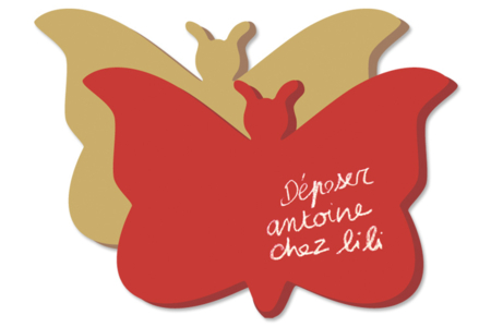 Grand papillon en bois médium (MDF) avec peinture craie - Peinture magnétique – 10doigts.fr