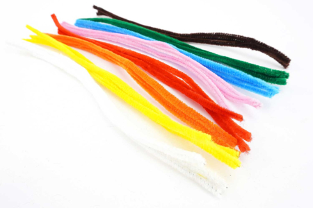 24 chenilles colorées - Chenilles, cure-pipe – 10doigts.fr