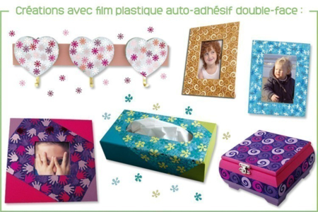 Film adhésif double-face Créer des décors 1  - Adhésifs transparents – 10doigts.fr
