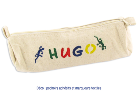 Trousse en coton naturel avec fermeture zippée : idée déco - Coton, lin - Textiles – 10doigts.fr