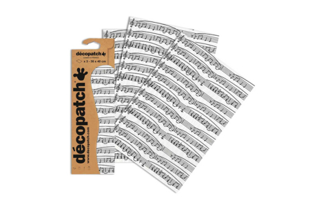 3 feuilles decopatch musique - Papiers Décopatch – 10doigts.fr