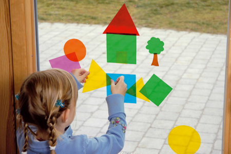 Films électrostatiques, transparent ou couleur - 10doigts.fr