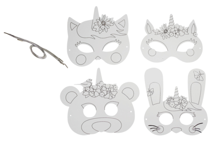 Masques Licorne A Decorer Set De 4 Mardi Gras Carnaval 10
