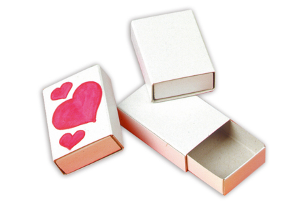 Set de 10 boîtes d'allumettes en carton blanc - Boîtes en carton – 10doigts.fr