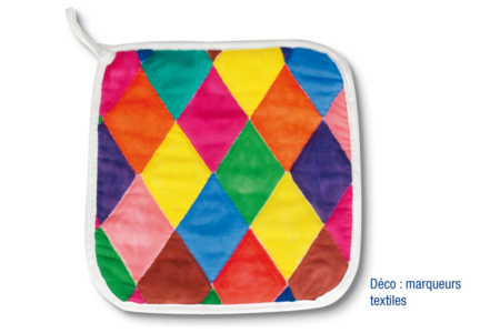 Manique de cuisine en coton blanc surpiqué - Coton, lin - Textiles – 10doigts.fr