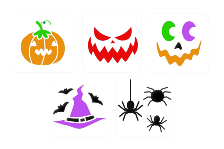 5 pochoirs halloween - Pochoirs fêtes – 10doigts.fr