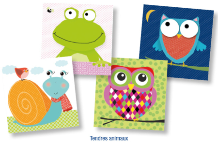 Set de 12 Serviettes "Tendres Animaux" - 10doigts.fr