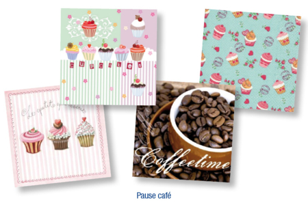 Set de 12 Serviettes "Pause Café" - 10doigts.fr