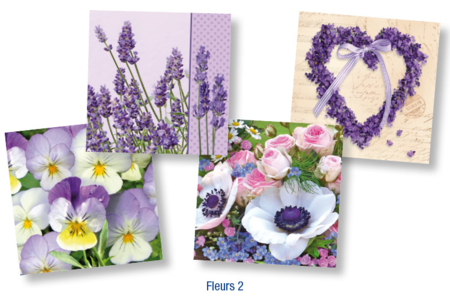 Set de 12 serviettes "Fleurs 2" - 10doigts.fr