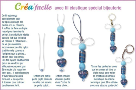 Perles fil élastique CréaFacile 2 - Fil nylon – 10doigts.fr