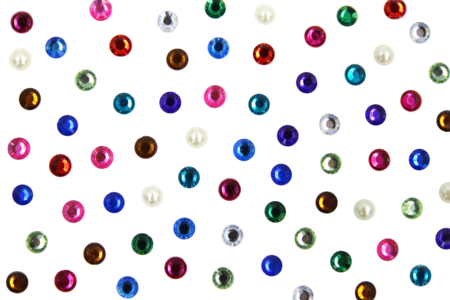 72 Strass adhésifs ronds couleurs assorties  - Strass autocollants – 10doigts.fr
