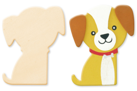 Chien en bois naturel à décorer - Silhouettes en bois – 10doigts.fr