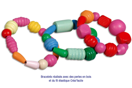 Set d'environ 110 perles en bois en camaïeu de bleus, tailles et formes assorties - Perles Bois – 10doigts.fr