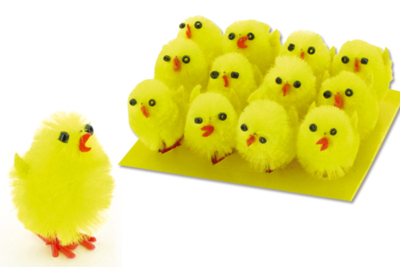 Poussins en chenille de soie - 12 pièces - Accessoires décoratifs de Pâques – 10doigts.fr