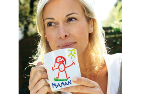 Mug en porcelaine blanche + Crazy Face Stickers - Supports en céramique à décorer – 10doigts.fr