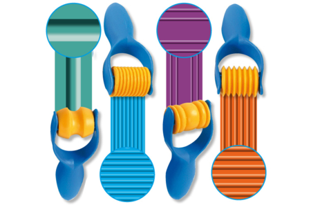 Set de 4 rouleaux à empreintes assorties - Outils de Modelage – 10doigts.fr