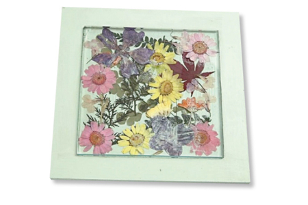 Supports en bois médium (MDF) + vitres encastrables + fleurs séchées vernis-collées - Supports en Verre – 10doigts.fr