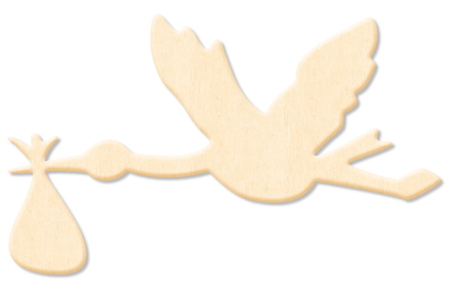 Cigogne en bois naturel à décorer - Silhouettes en bois – 10doigts.fr