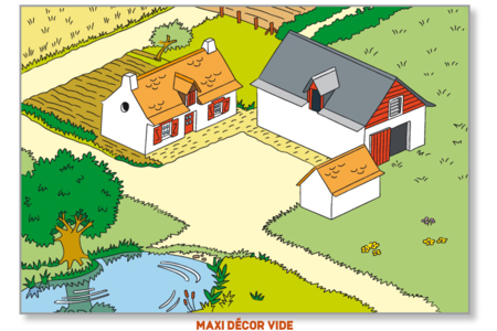 "Scène de vie" La ferme : Décor vide - 10doigts.fr