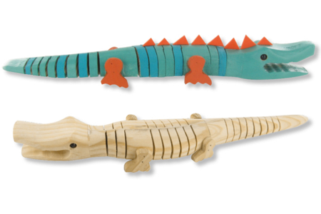 Crocodile articulé en bois naturel - Animaux en bois – 10doigts.fr