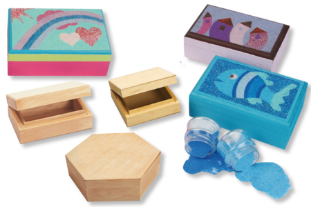 Décorer une boîte en bois avec une carte sable - Adhésifs transparents – 10doigts.fr