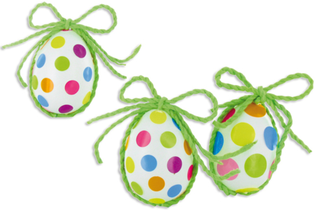 Oeufs en plastique blanc gommettes - Plastique Opaque – 10doigts.fr