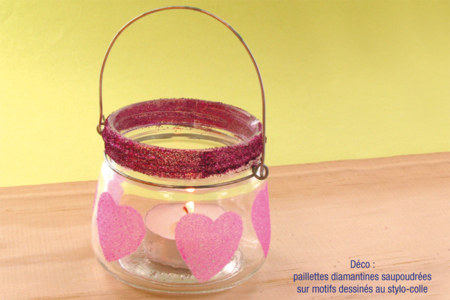 Photophore en verre avec anse en métal - Supports en Verre – 10doigts.fr