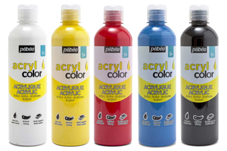 Acrylcolor brillante 500 ml - Couleurs au choix - Peinture acrylique satinée, brillante – 10doigts.fr