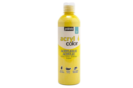 Acrylcolor brillante 500 ml - Jaune - Peinture acrylique satinée, brillante – 10doigts.fr